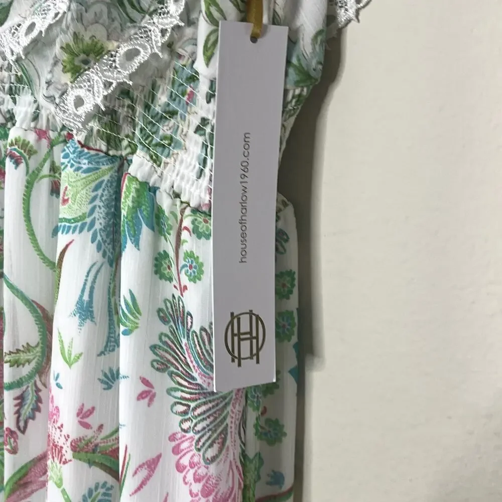 HOUSE OF HARLOW 1960 Tiered Chiffon Maxi Dress Small NWT‎